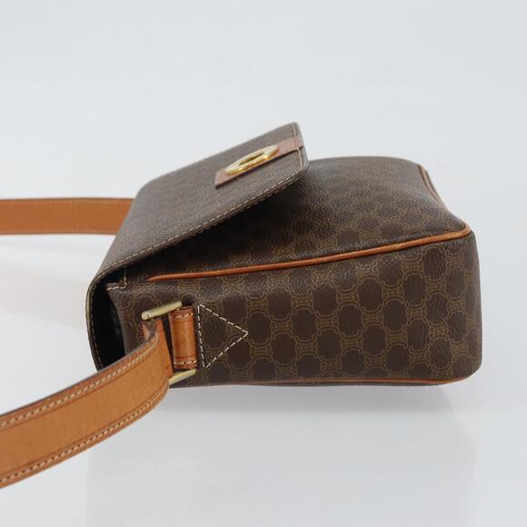 CELINE Macadam Canvas Shoulder Bag Pvc Leather Brown Gold - Picture 5 of 12